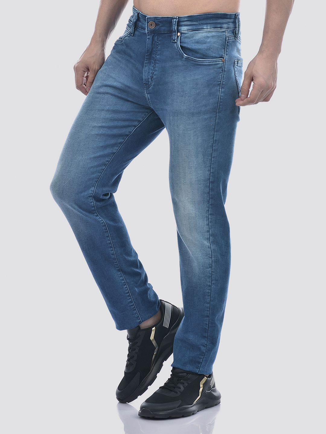 Numero Uno Men Mid-Blue Slim Fit Sustainable Jeans